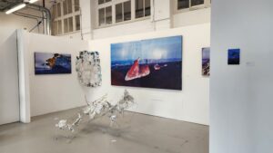 Installation view showing A Red Silence, 2026