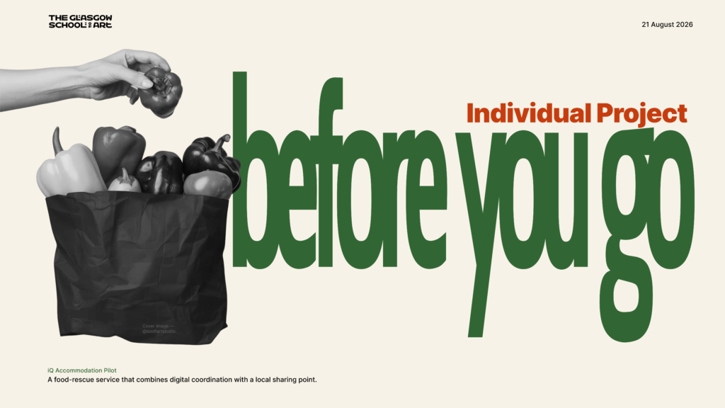 A cream-coloured project cover with a black rubbish bag and large green text reading “before you go”.