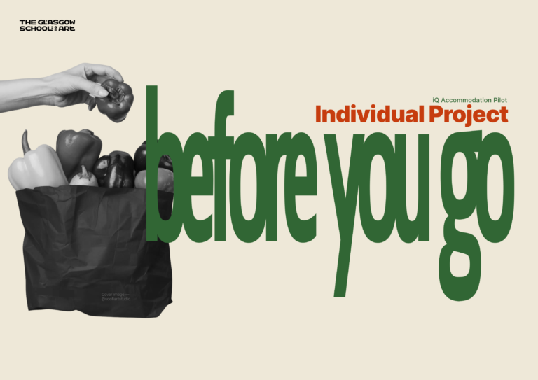 A cream-coloured project cover with a black rubbish bag and large green text reading “before you go”.
