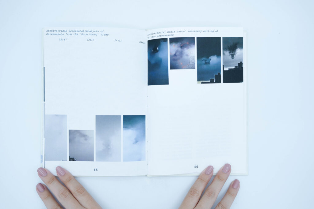 Archive spread presenting screenshots from a “Loong sighting” video alongside secondary edits created by social media users.