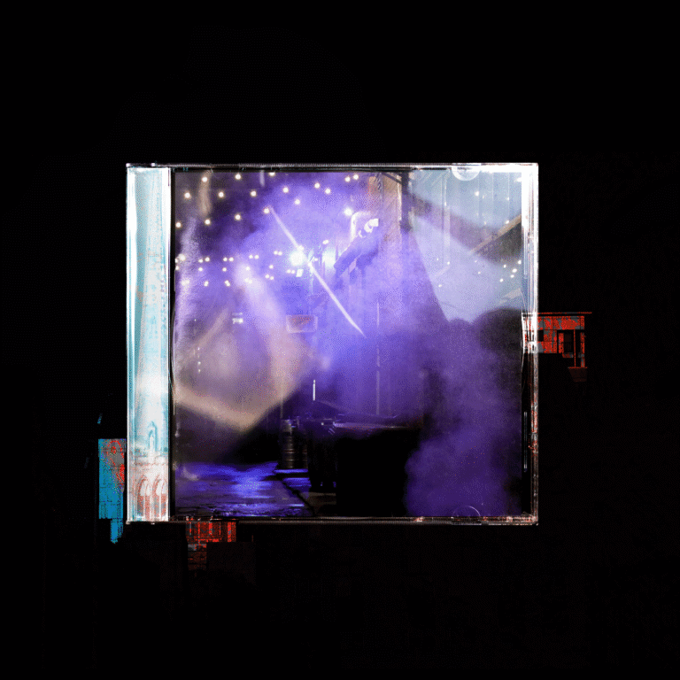Abstract purple night-time Glasgow visual created for Sonic Perfumery.